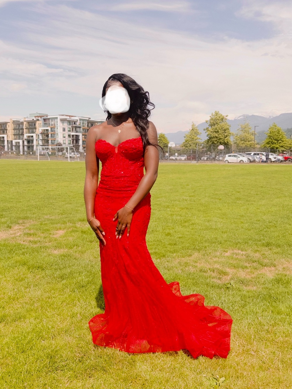 House of Vienna Prom Red Strapless Sweetheart Mermaid Gown